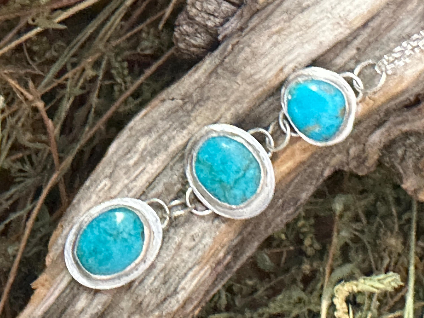 Triple turquoise drop lariat necklace, adjustable length, turquoise statement necklace, western jewelry, western style
