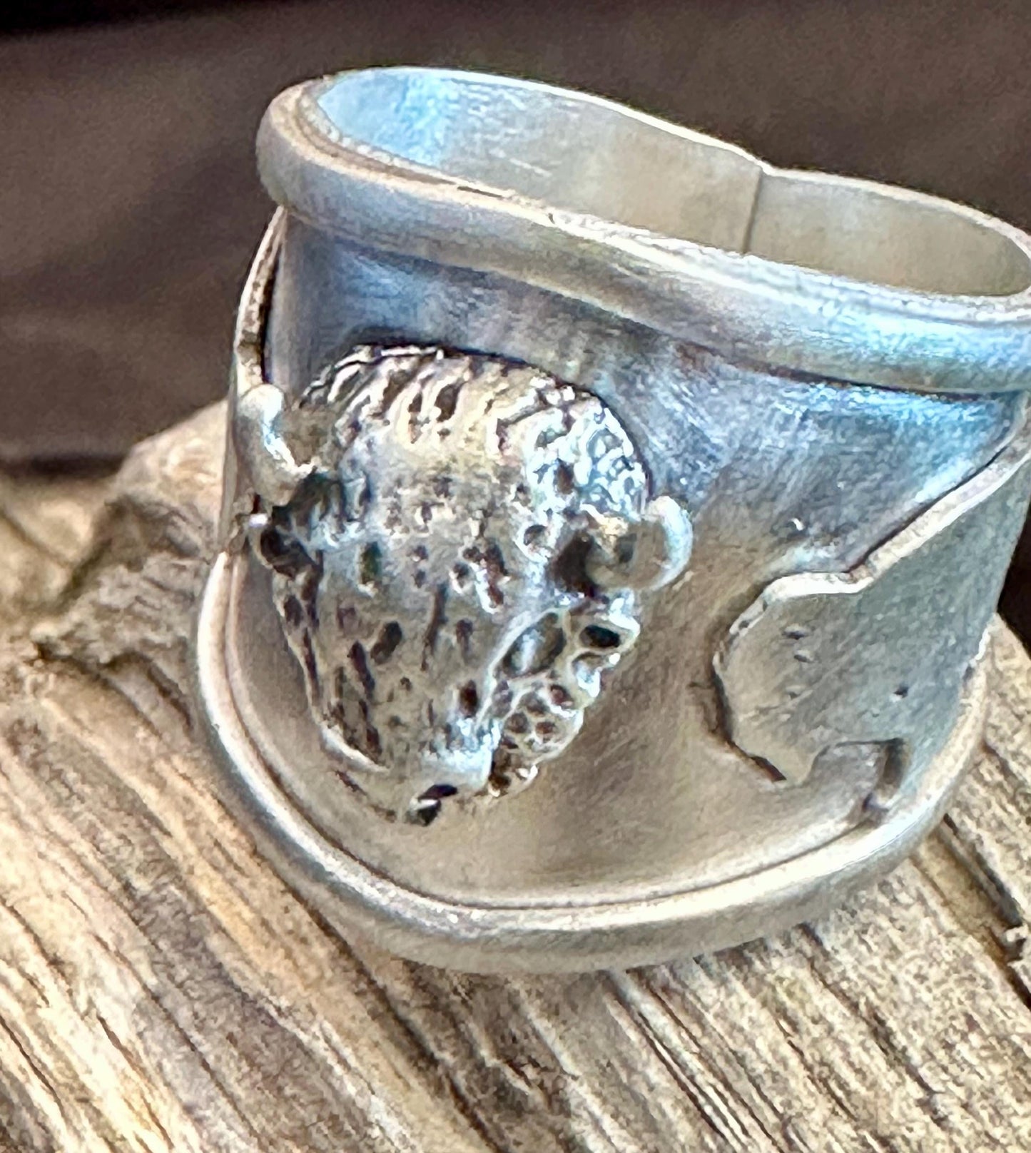 Buffalo Sterling Silver Saddle Ring, Big Ass Ring, statement ring, large Ring, big ring