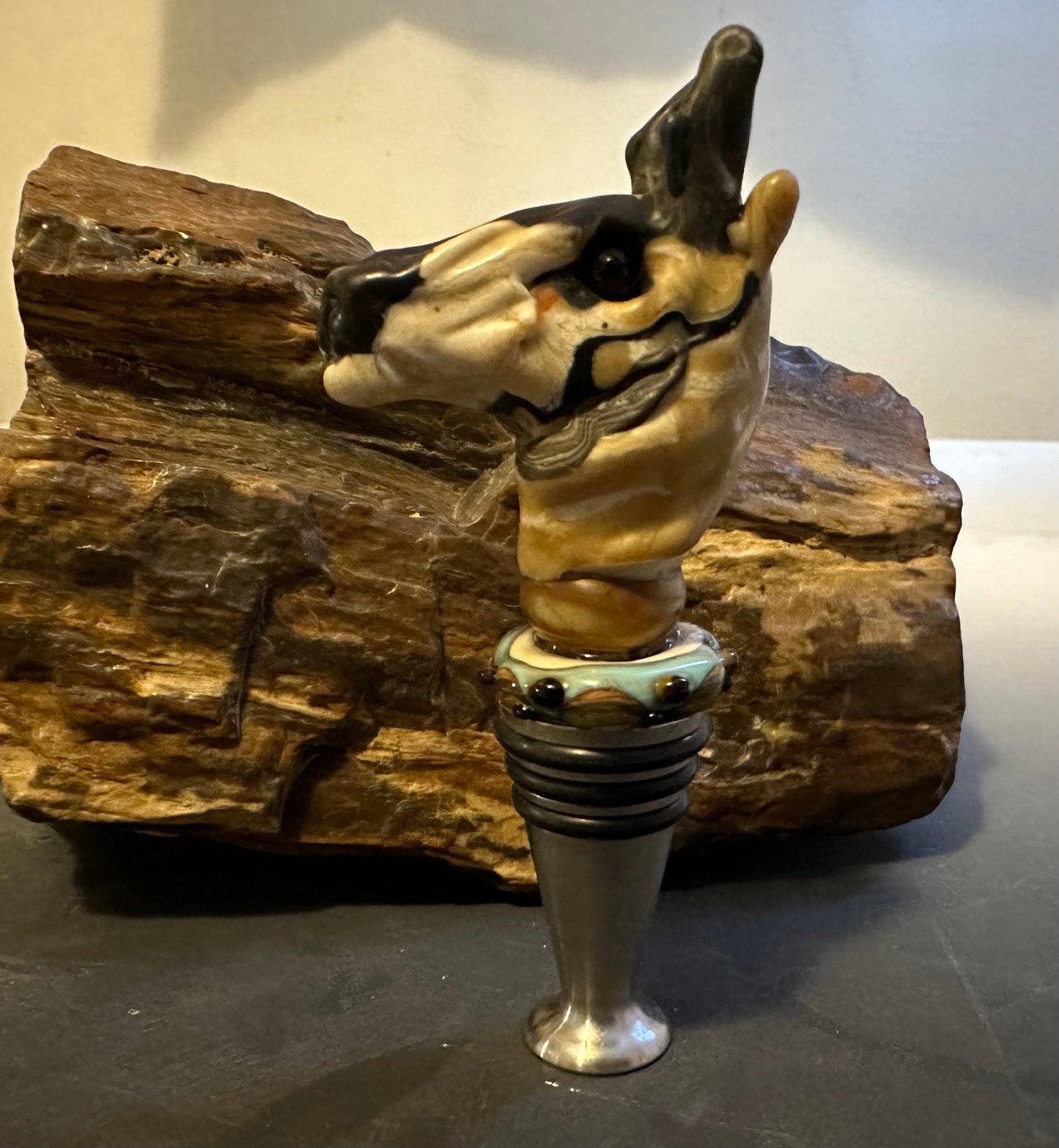 Glass pronghorn Wine bottle stopper