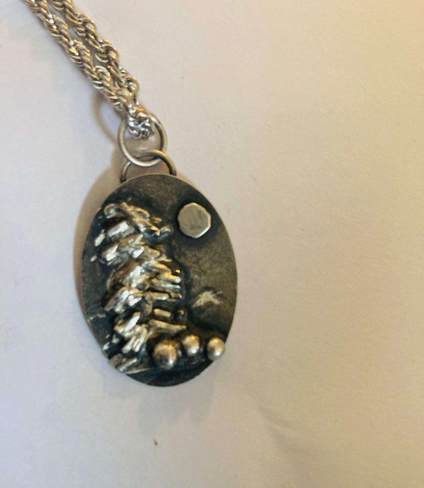 Under the moon, sterling silver necklace C