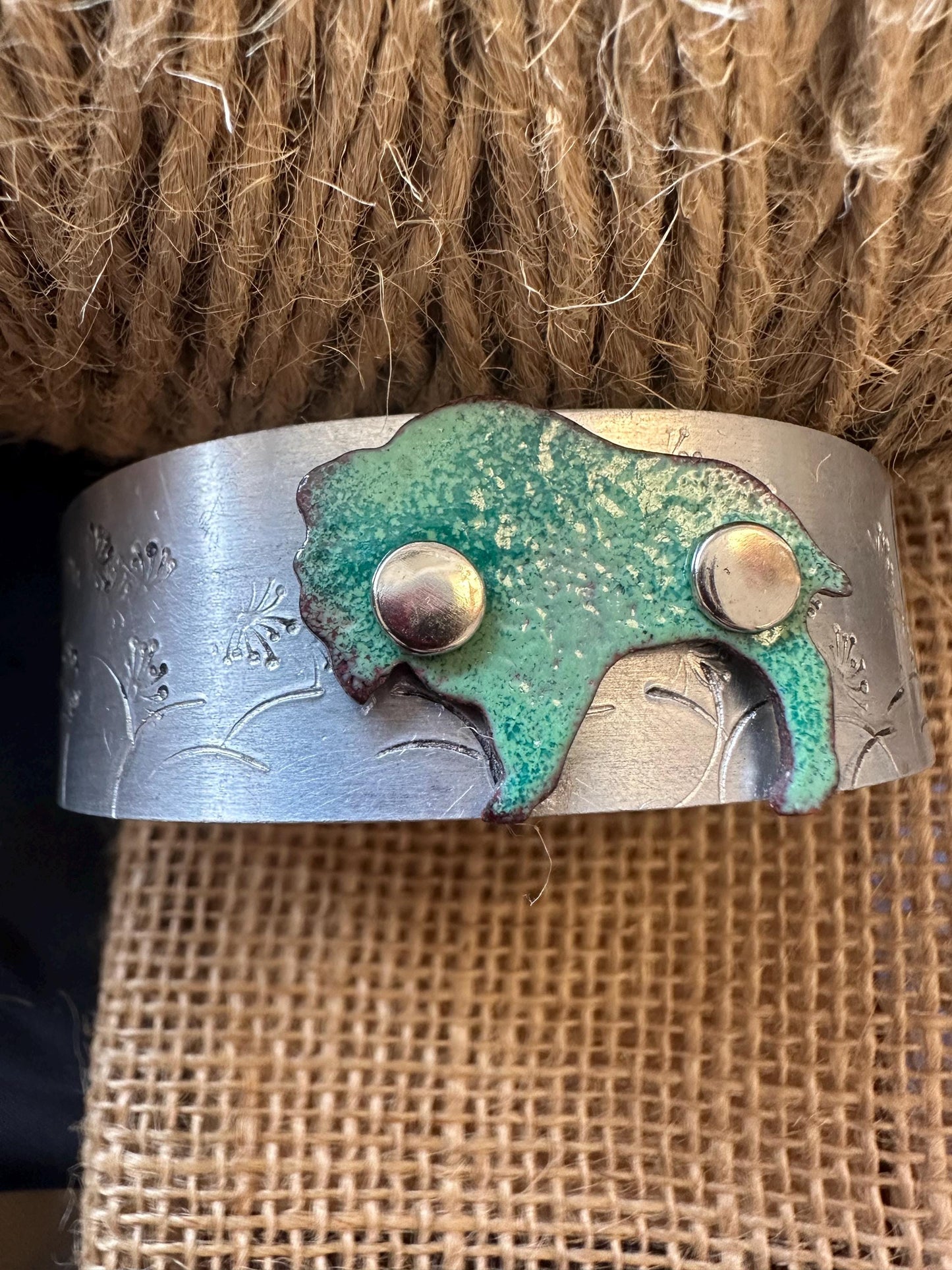 Enameled Buffalo cuff