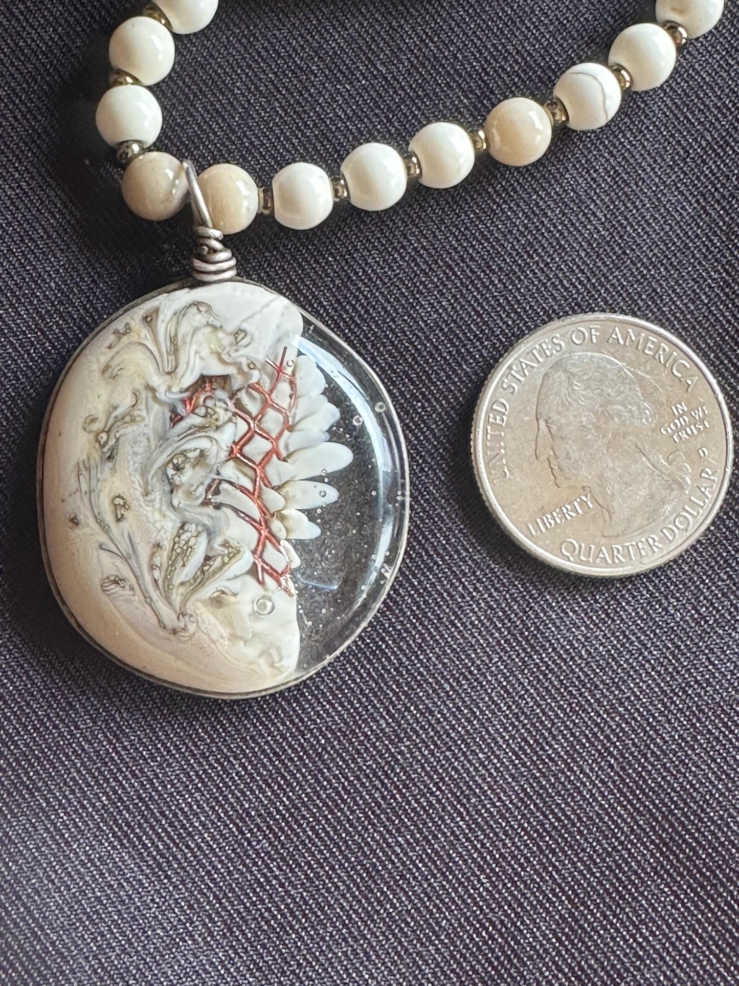 Ivory Chaos necklace, implosion, classic winter necklace, cream color