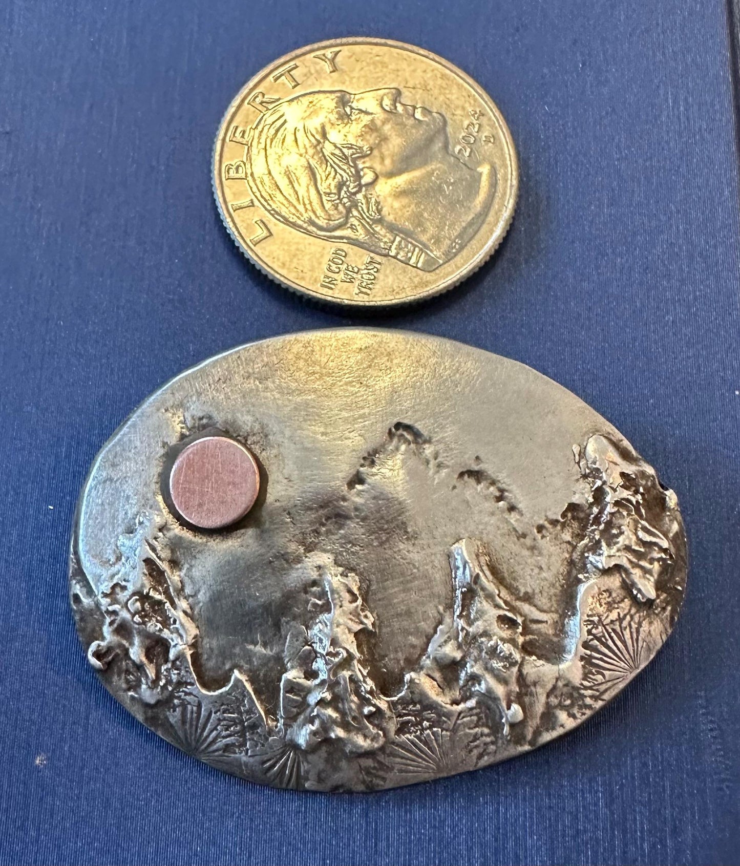 Mountain landscape pin, mixed metal brooch, artisan sterling silver pin, wilderness , artisan broach