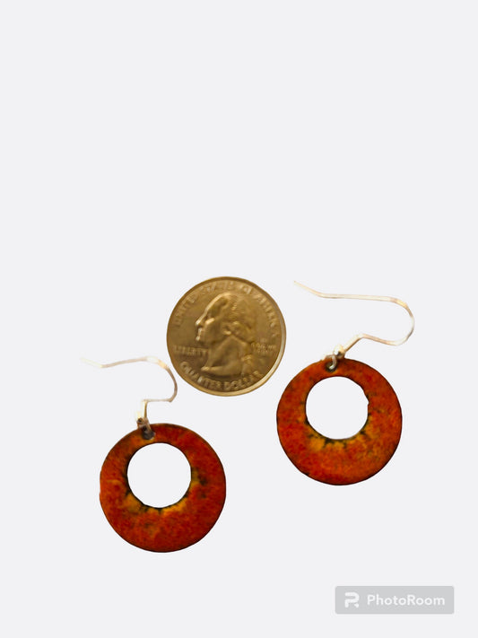 Rusty orange dangle earrings