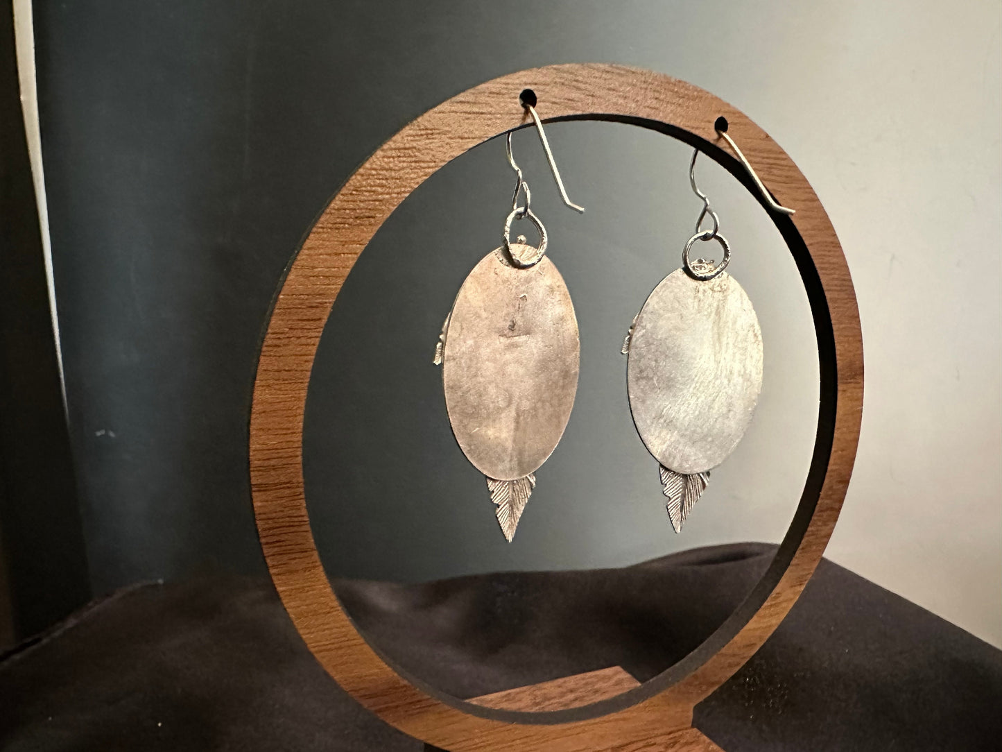 Artisan Feather sterling silver statement earrings