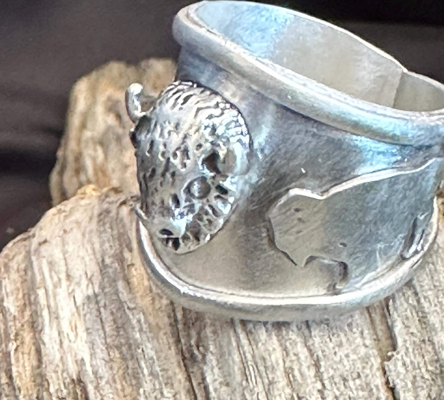 Buffalo Sterling Silver Saddle Ring, Big Ass Ring, statement ring, large Ring, big ring