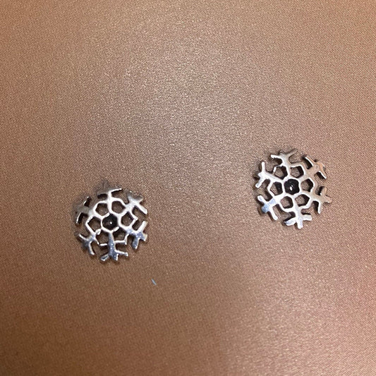 Snowflake sterling silver post earrings