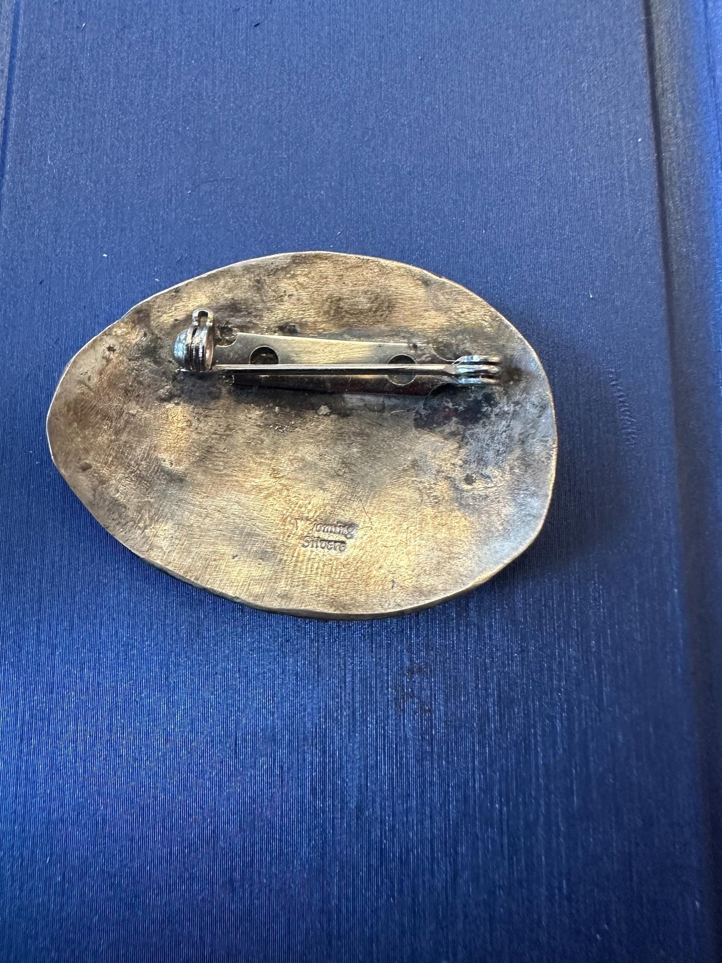 Mountain landscape pin, mixed metal brooch, artisan sterling silver pin, wilderness , artisan broach