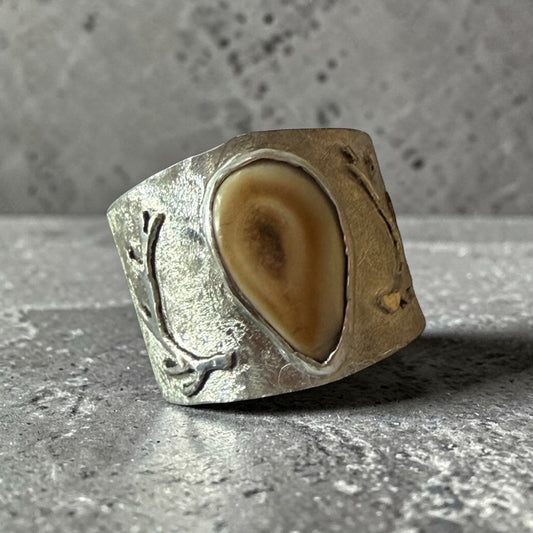 Elk ivory custom ring