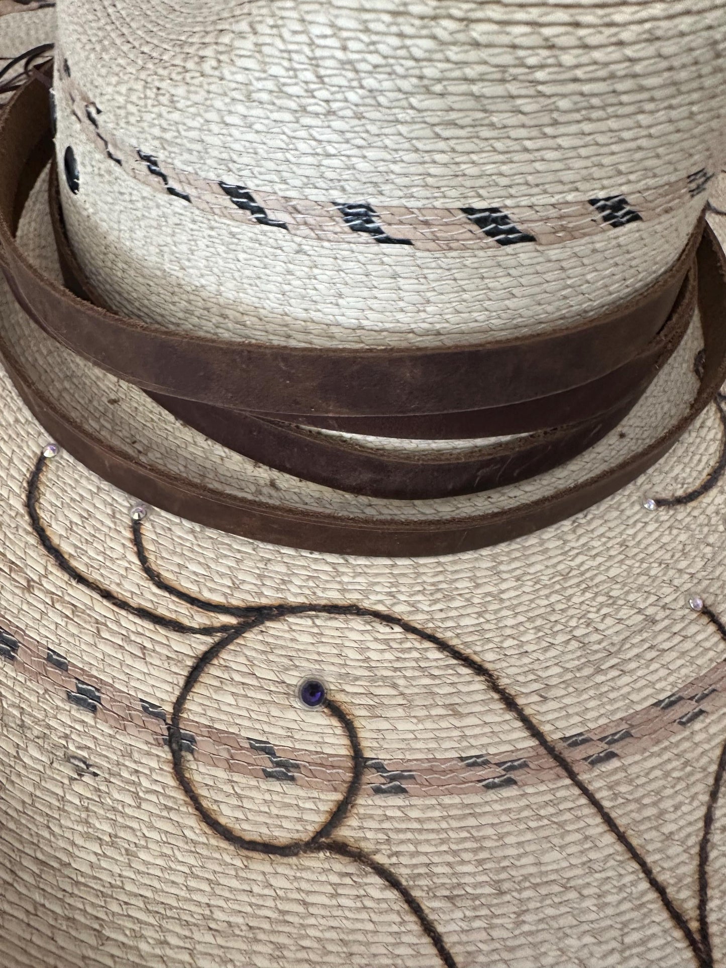 Distressed Leather hat band