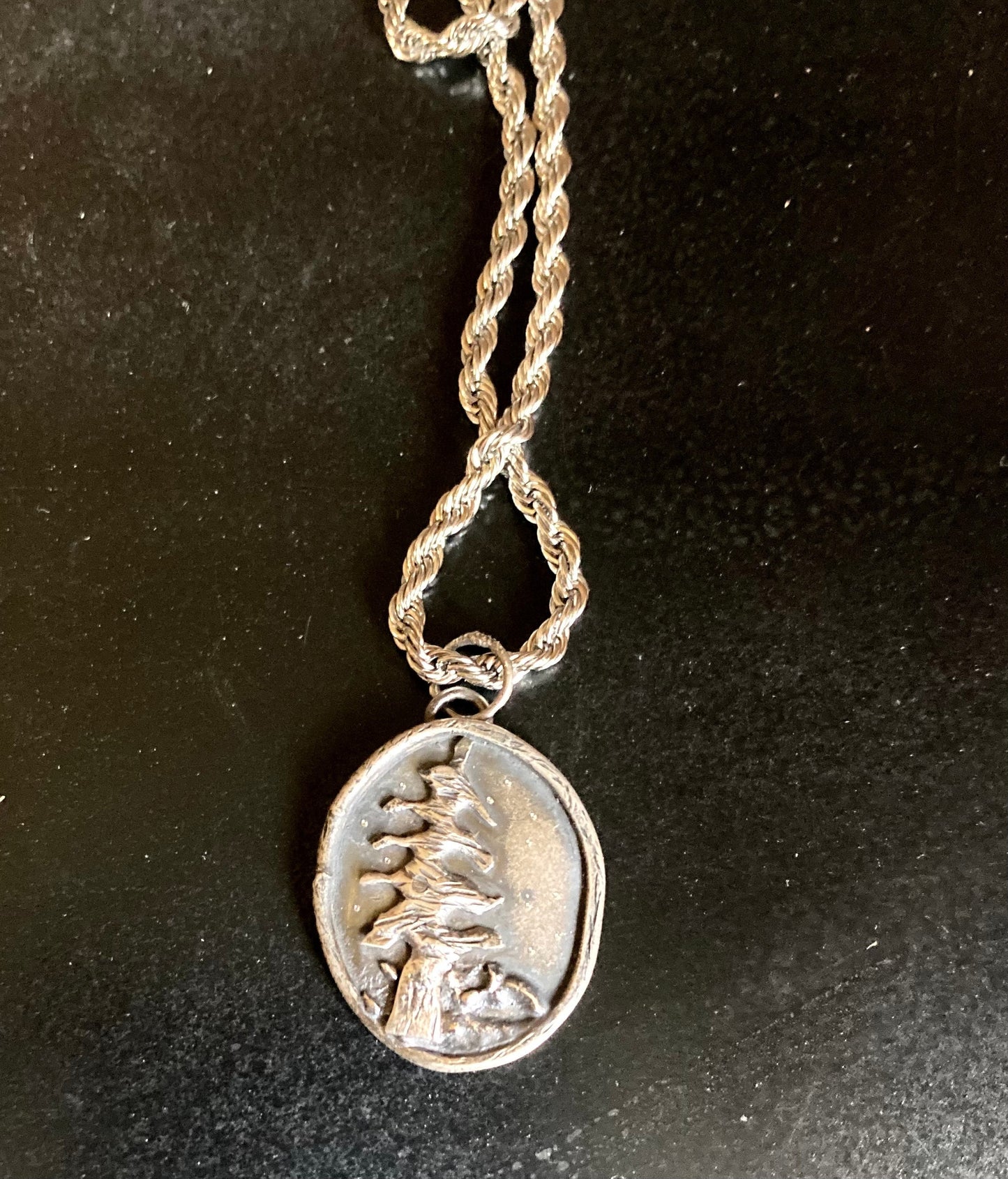 Molten tree, sterling silver necklace A