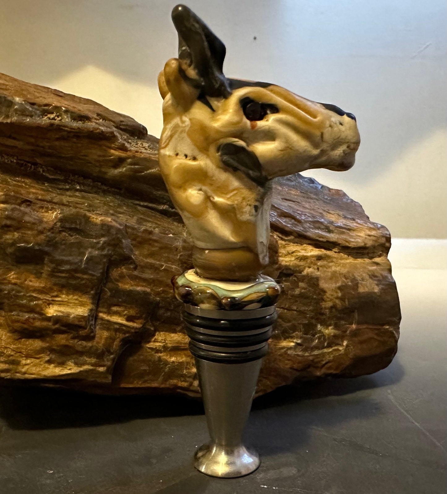 Glass pronghorn Wine bottle stopper