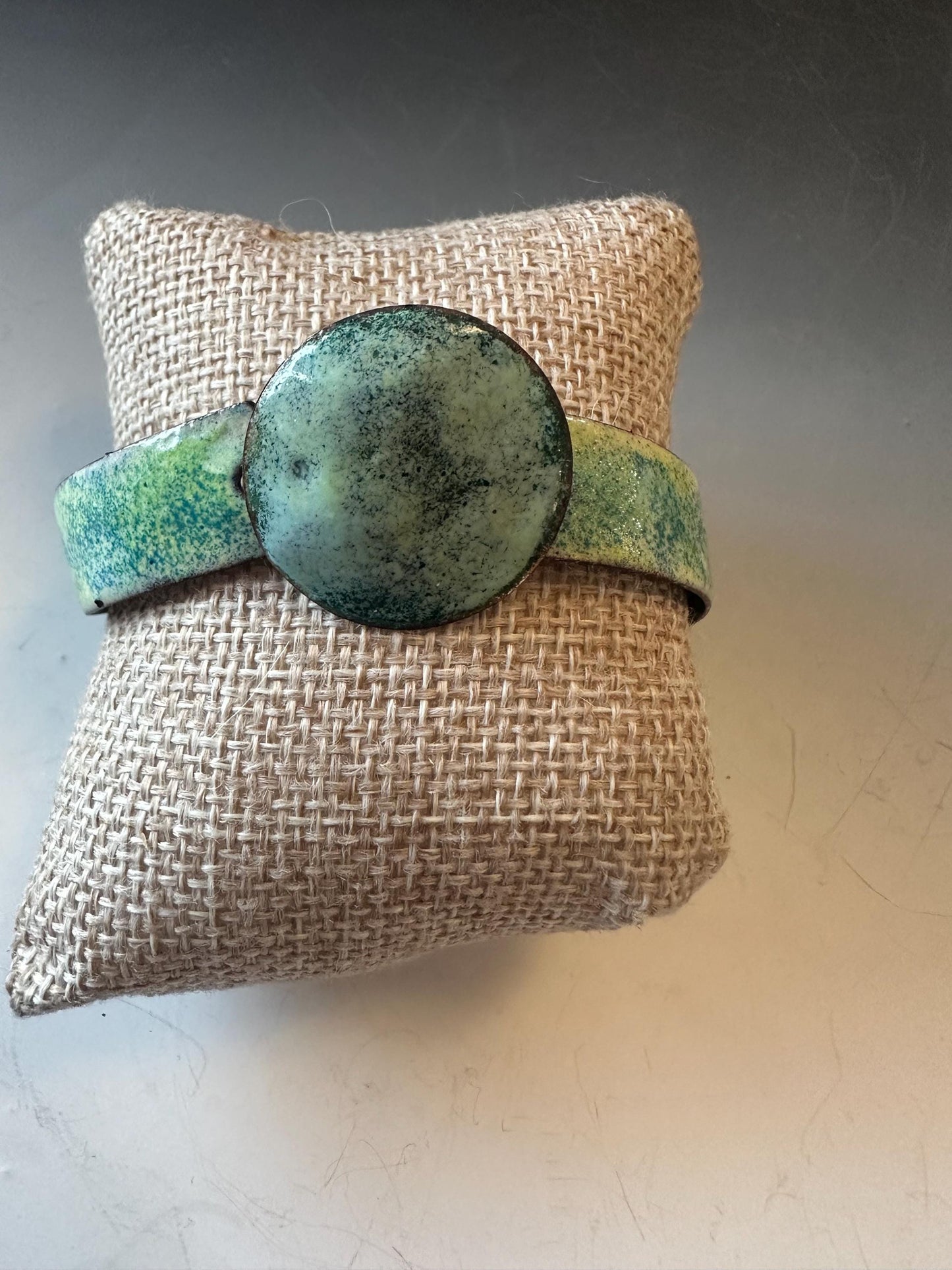 Sage green bracelet, enameled bracelet, mint green bracelet small bracelet