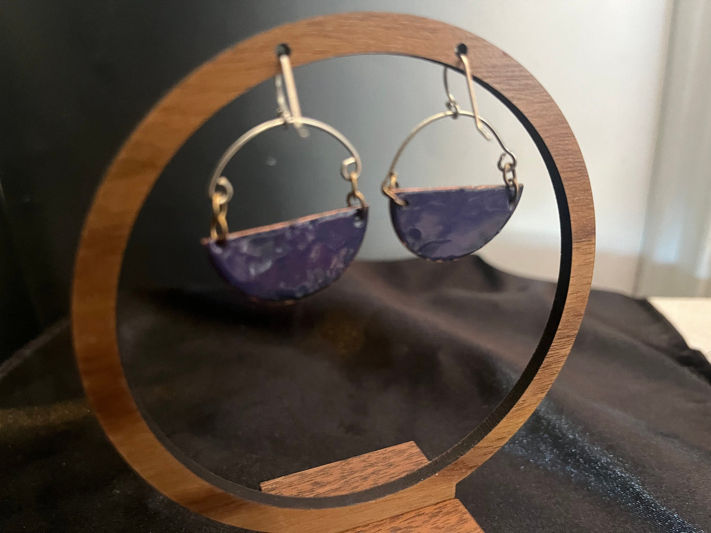 2-tone enameled art fair earrings