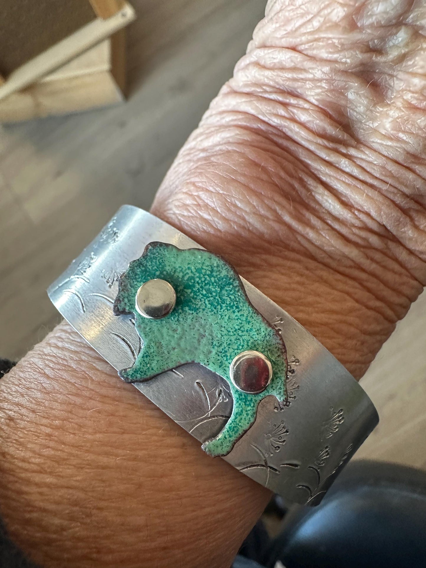 Enameled Buffalo cuff