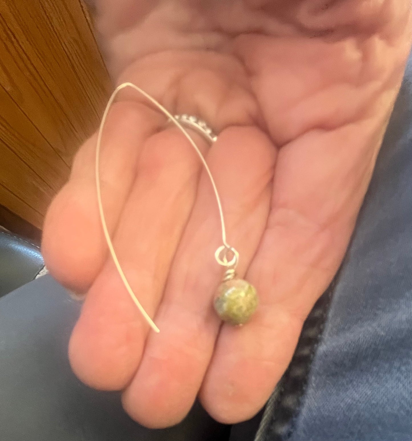 Long jasper artsy drop earrings