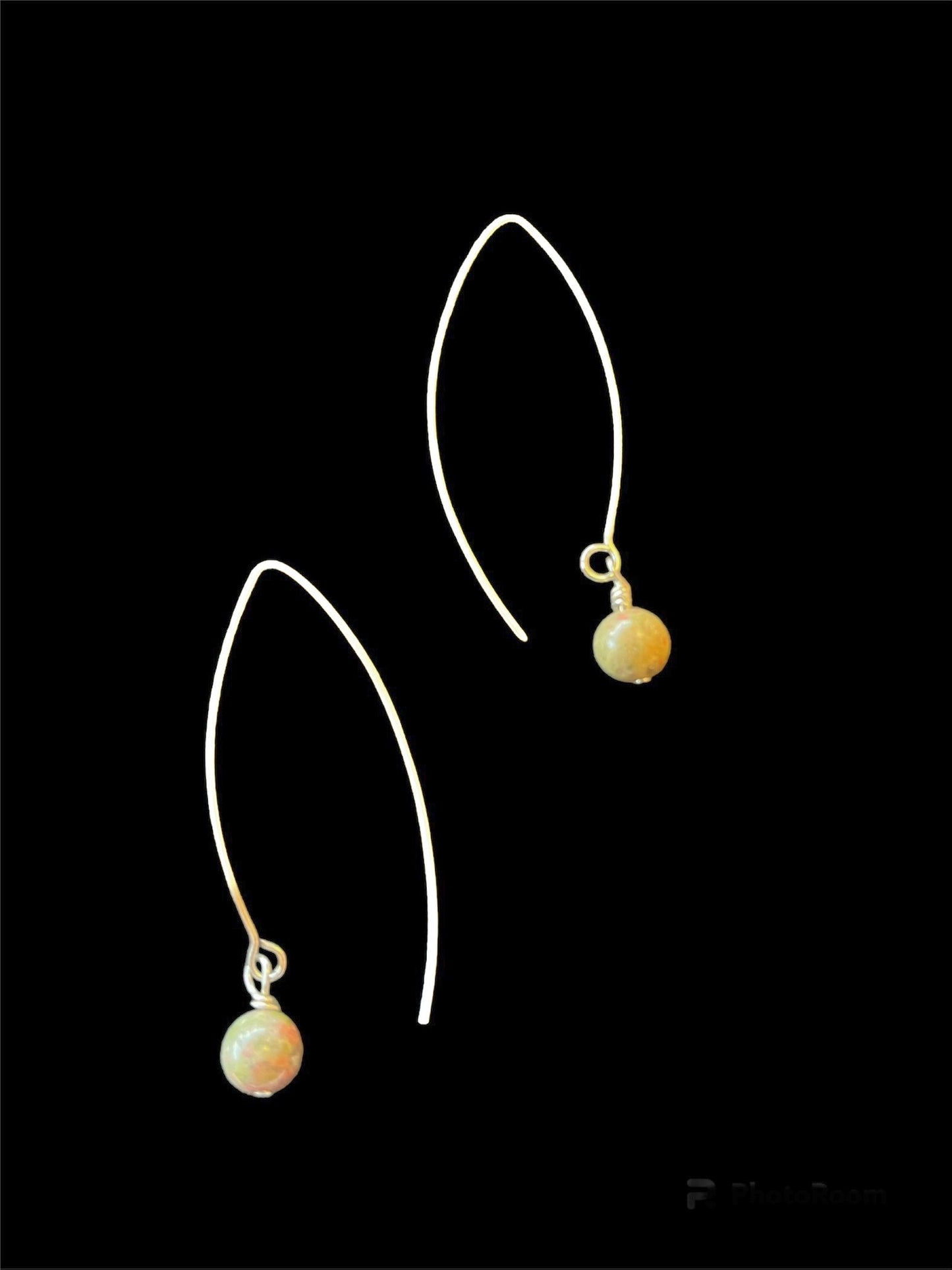 Long jasper artsy drop earrings