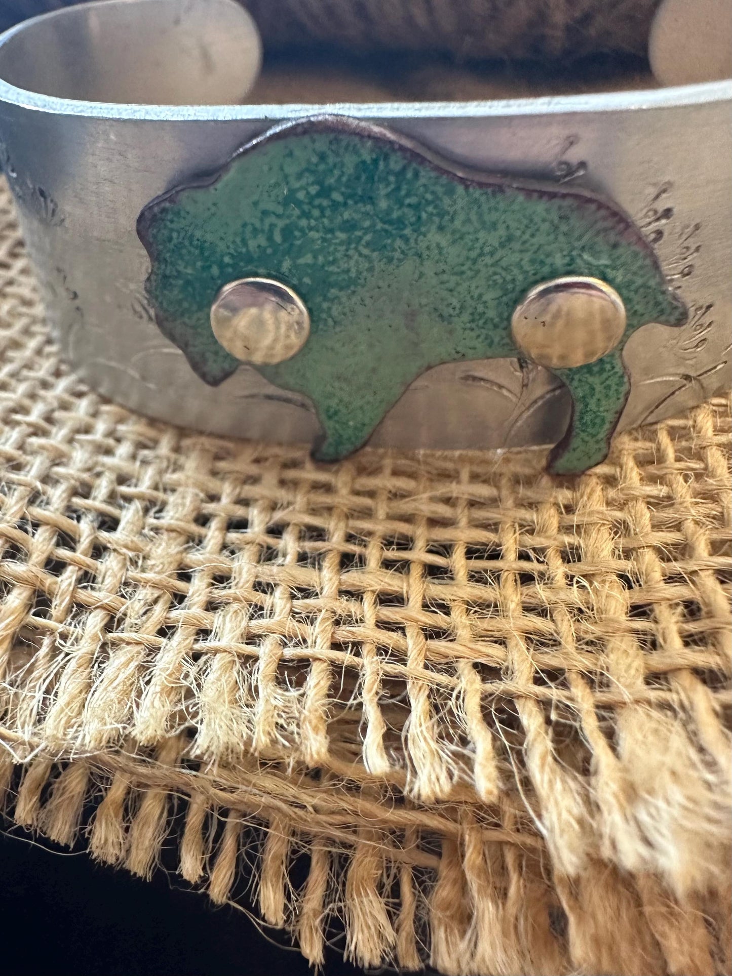 Enameled Buffalo cuff