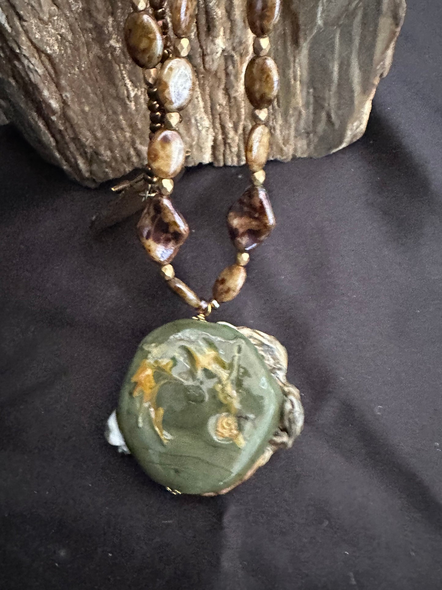 Paint horse necklace set, glasswork, lampwork, horse, horse jewelry, pony, mustang, wild horses