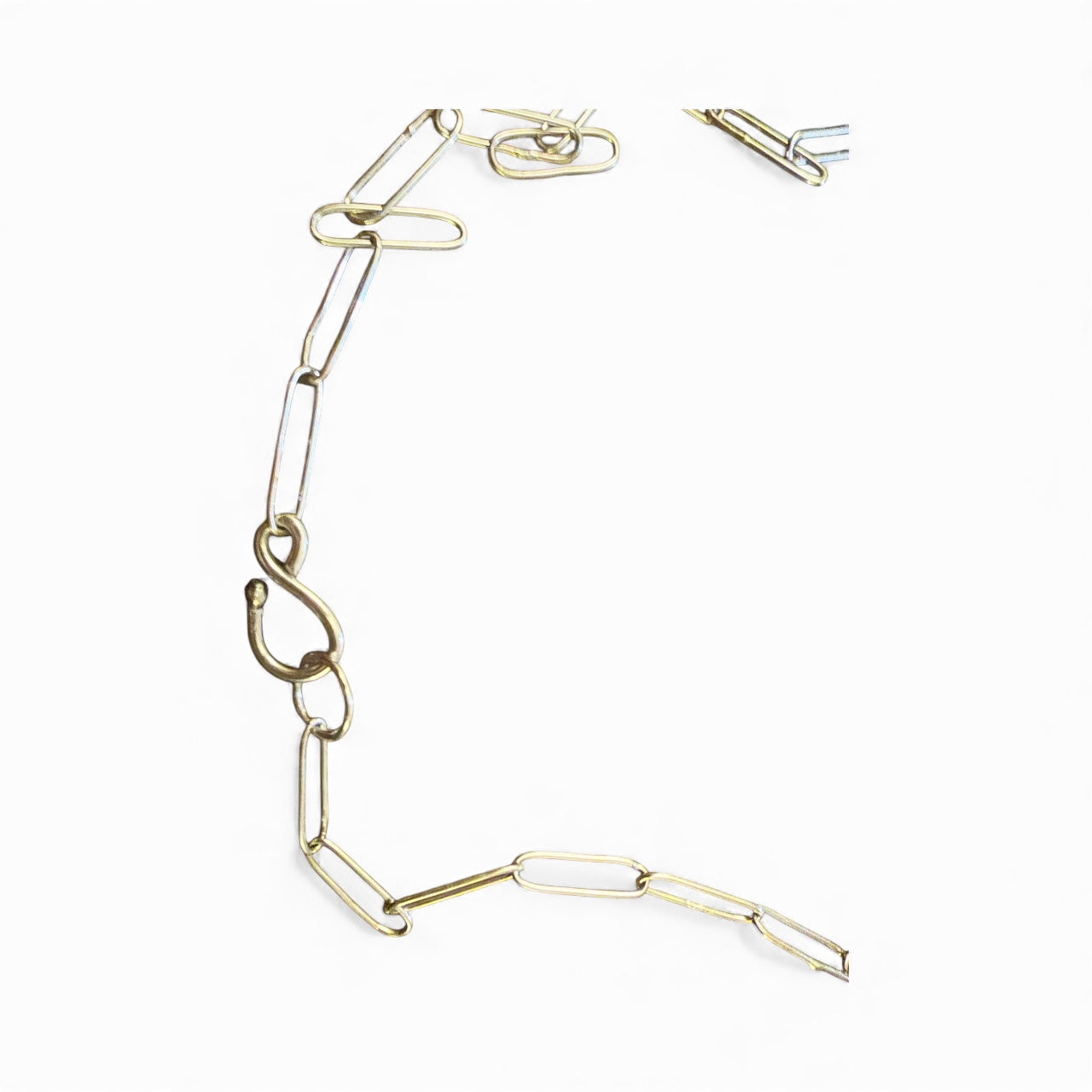 Handmade Sterling Silver Paperclip Chain – 24”