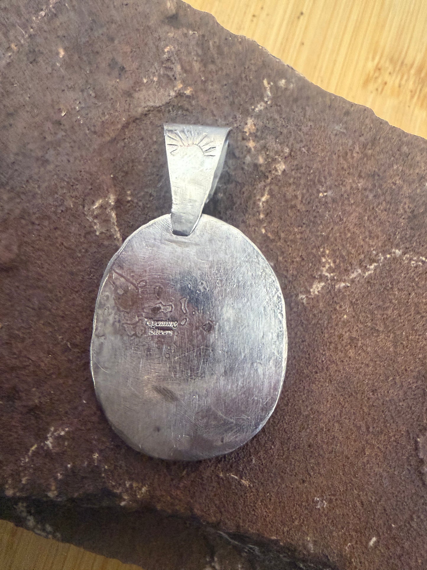 Bronc and Cowboy vintage ceramic pendant
