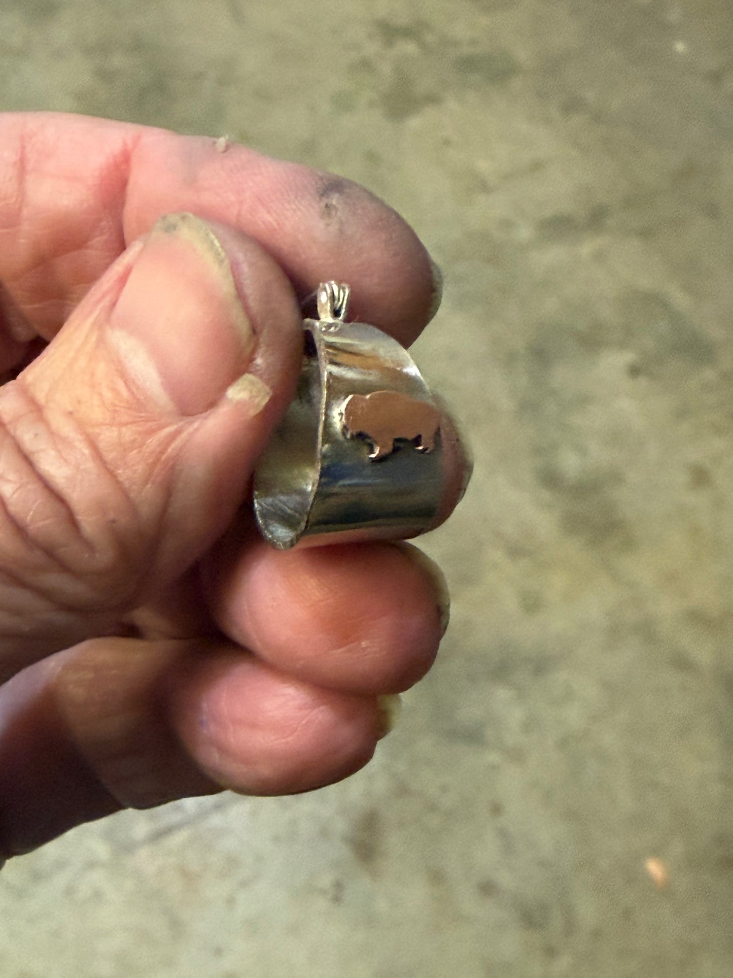 Tri metal Buffalo earrings