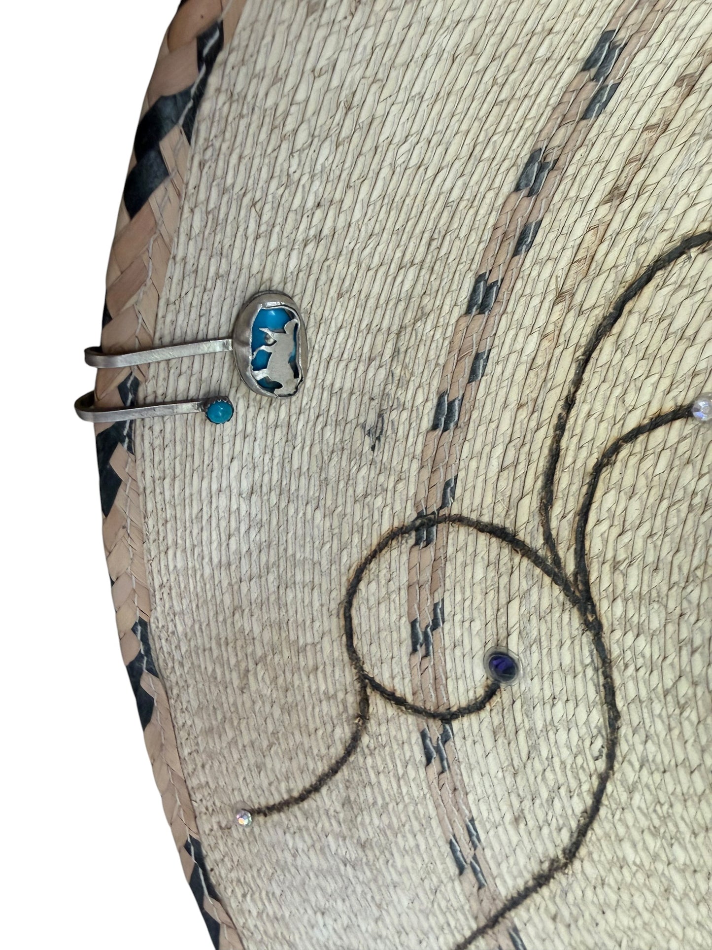 Sterling Silver & Kingman Turquoise horse Hat Brim Clip