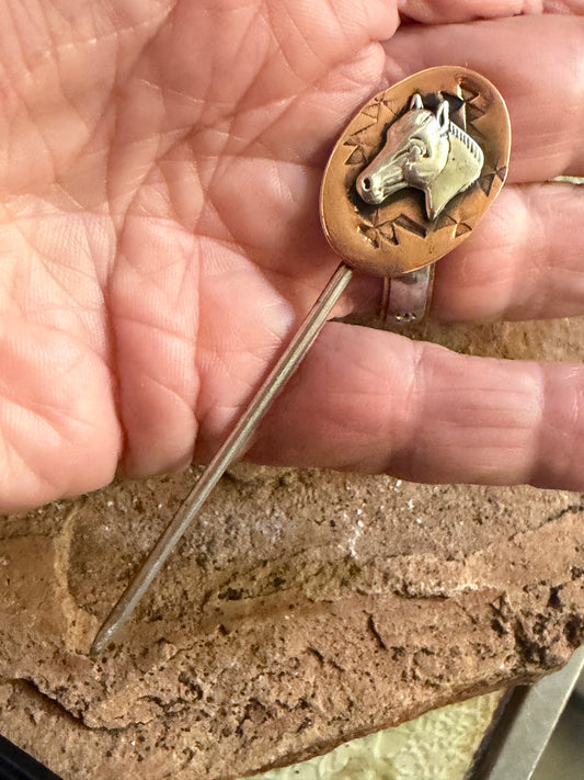 Cowboy Toothpick / Hat Pin — Sterling Silver & Copper
A little piece of the West, made to ride along.