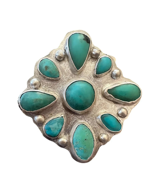 Statement jewelry, Handmade Carico Lake Turquoise Pendant , Sterling Silver Southwestern Jewelry, Boho Statement Necklace, Turquoise Gift for Her