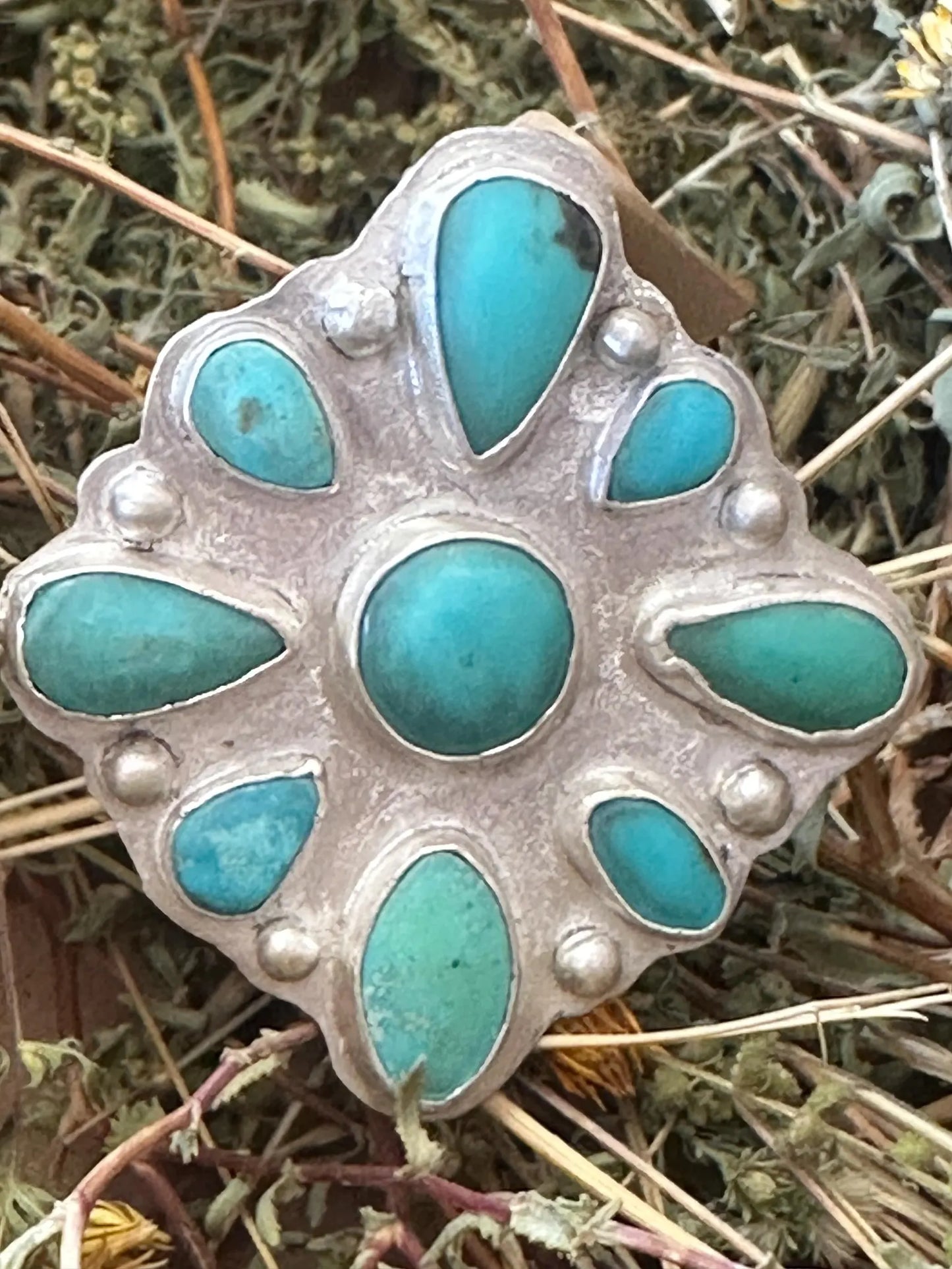 Statement jewelry, Handmade Carico Lake Turquoise Pendant , Sterling Silver Southwestern Jewelry, Boho Statement Necklace, Turquoise Gift for Her