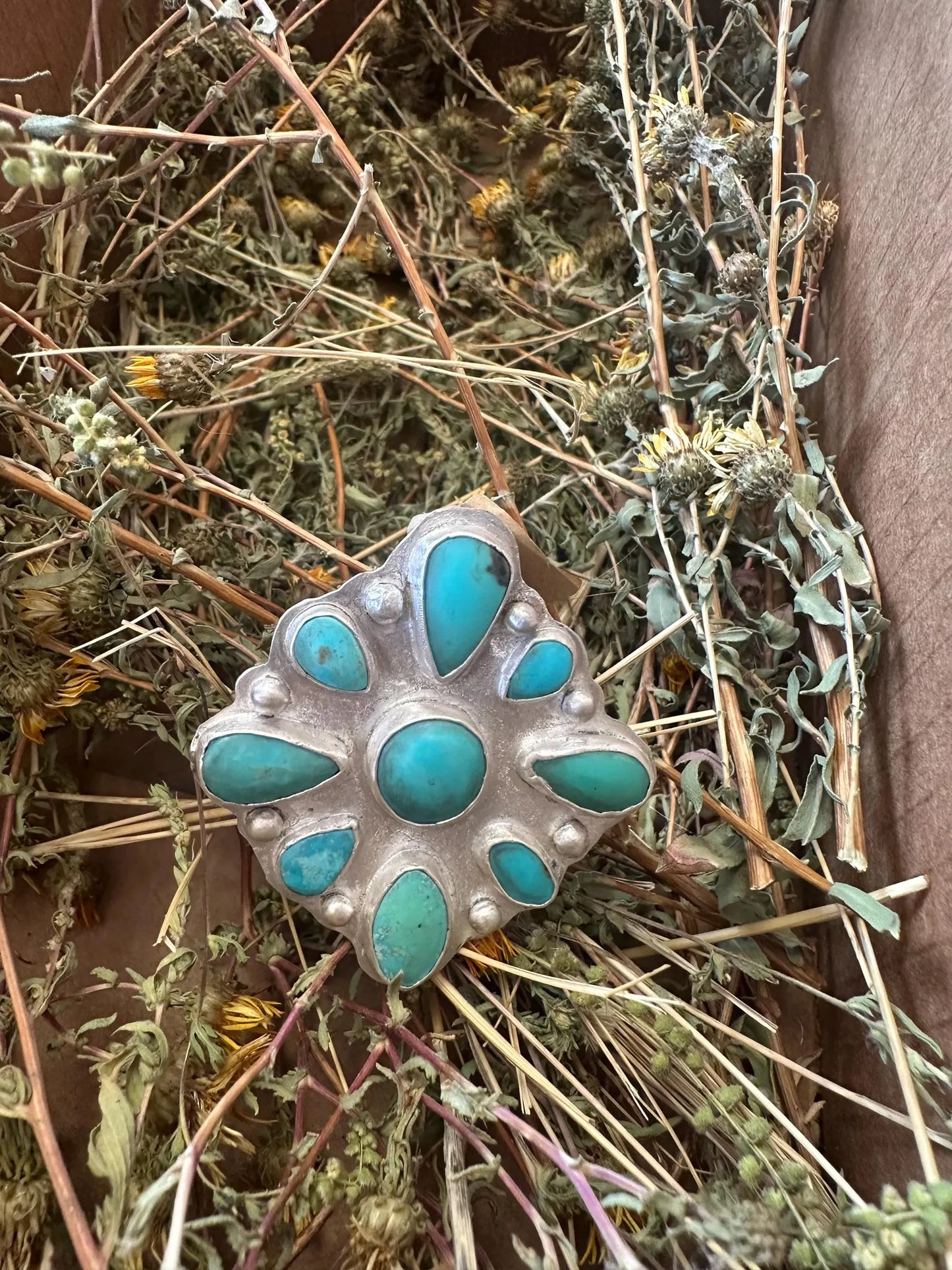 Statement jewelry, Handmade Carico Lake Turquoise Pendant , Sterling Silver Southwestern Jewelry, Boho Statement Necklace, Turquoise Gift for Her