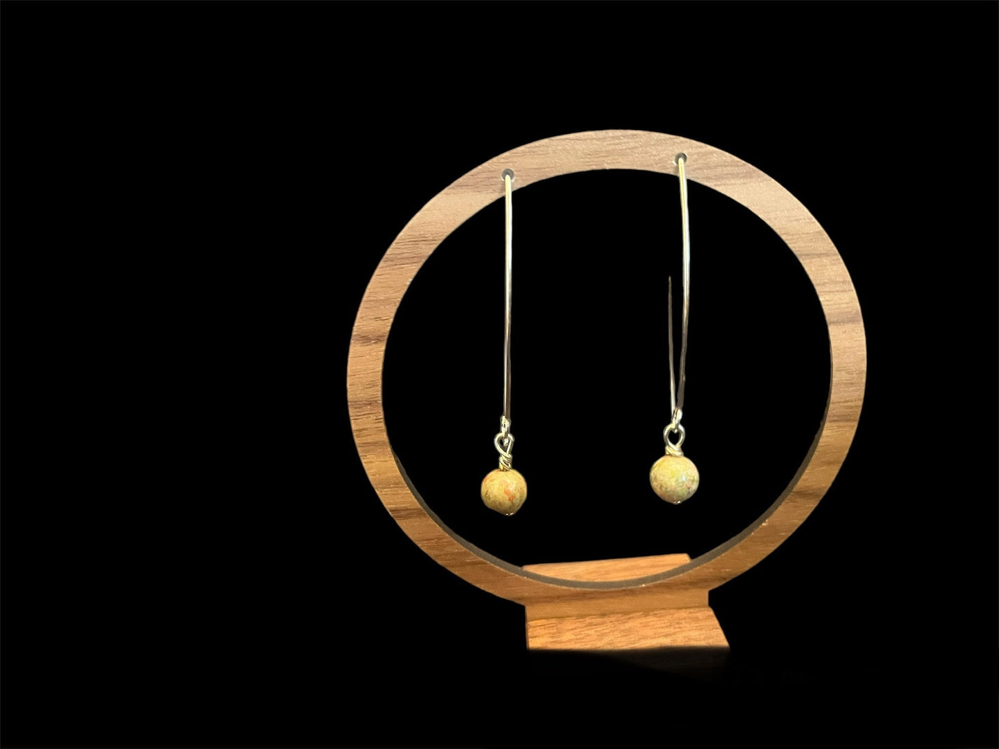 Long jasper artsy drop earrings