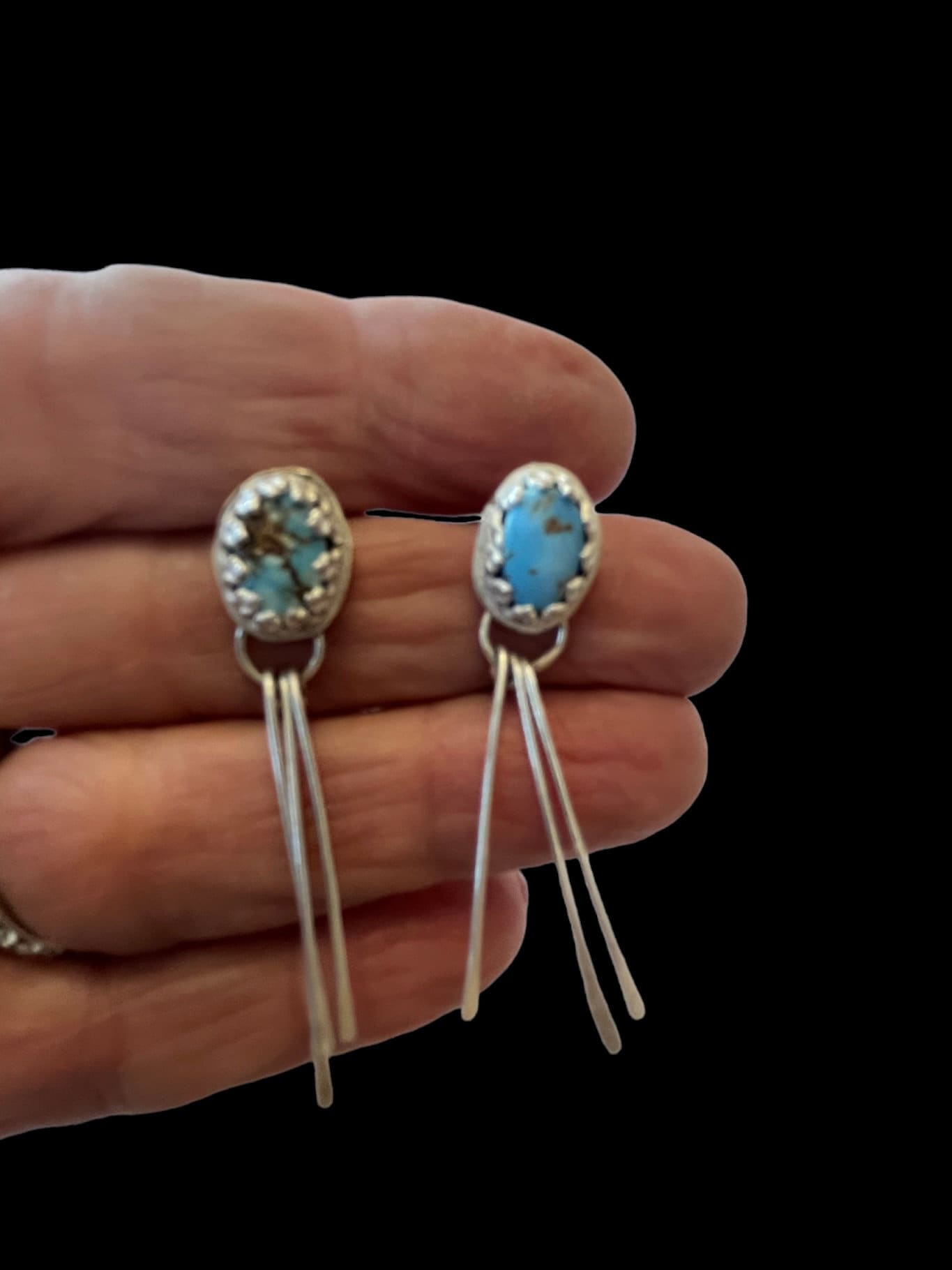 Rare Golden Hills turquoise statement earrings