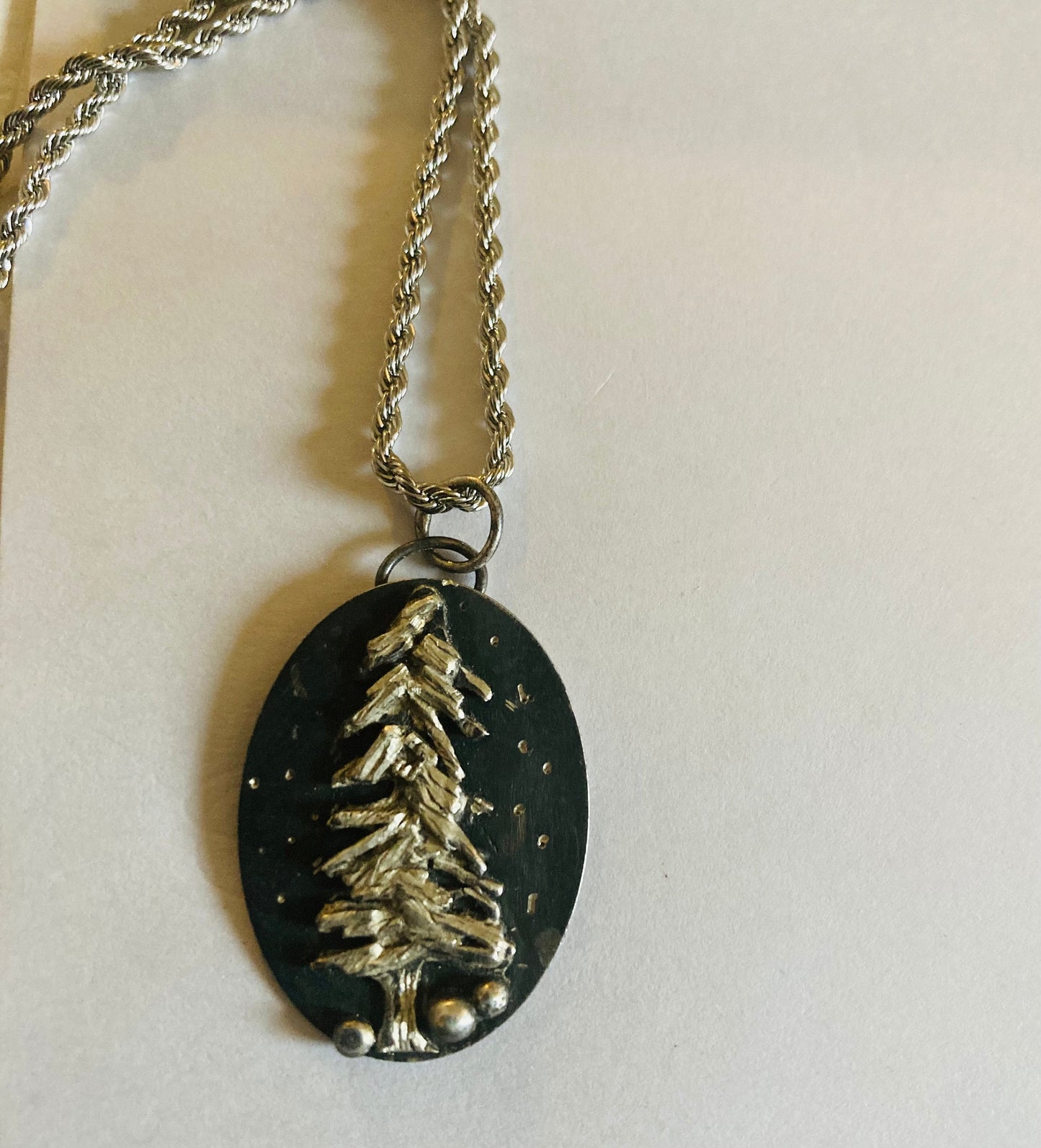 Under the stars , artisan silver necklace