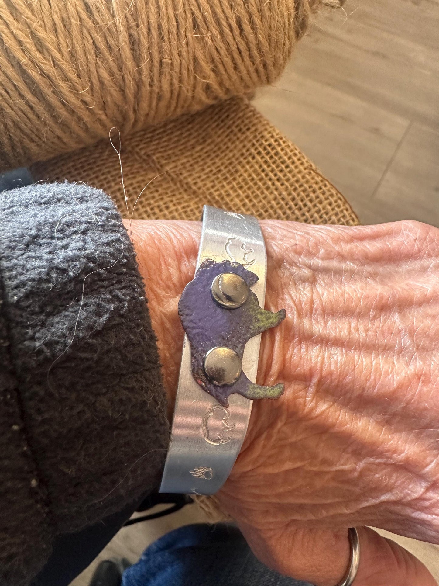 Enameled Buffalo cuff