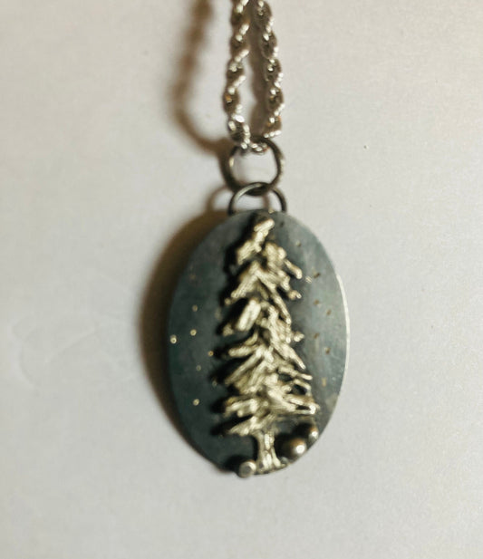 Under the stars , artisan silver necklace