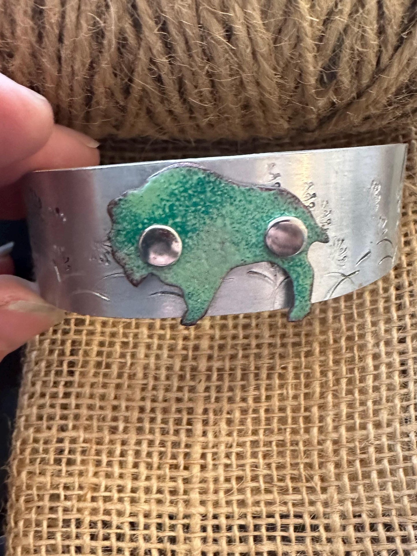 Enameled Buffalo cuff