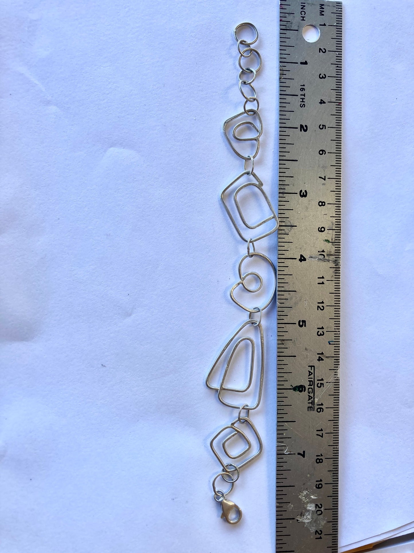 Geometric links Sterling Silver Bracelet, art jewelry