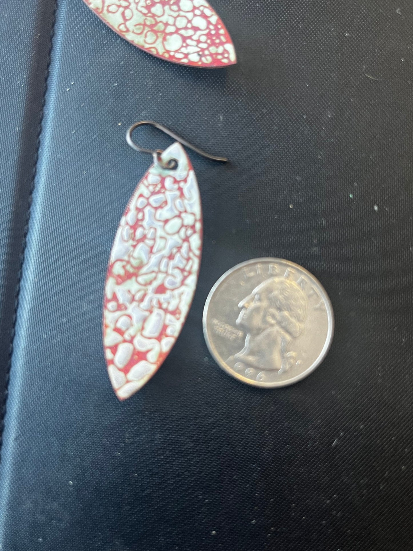 Enameled elipse earrings