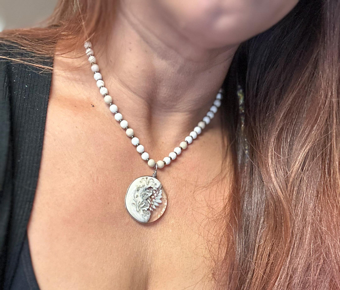 Ivory Chaos necklace, implosion, classic winter necklace, cream color