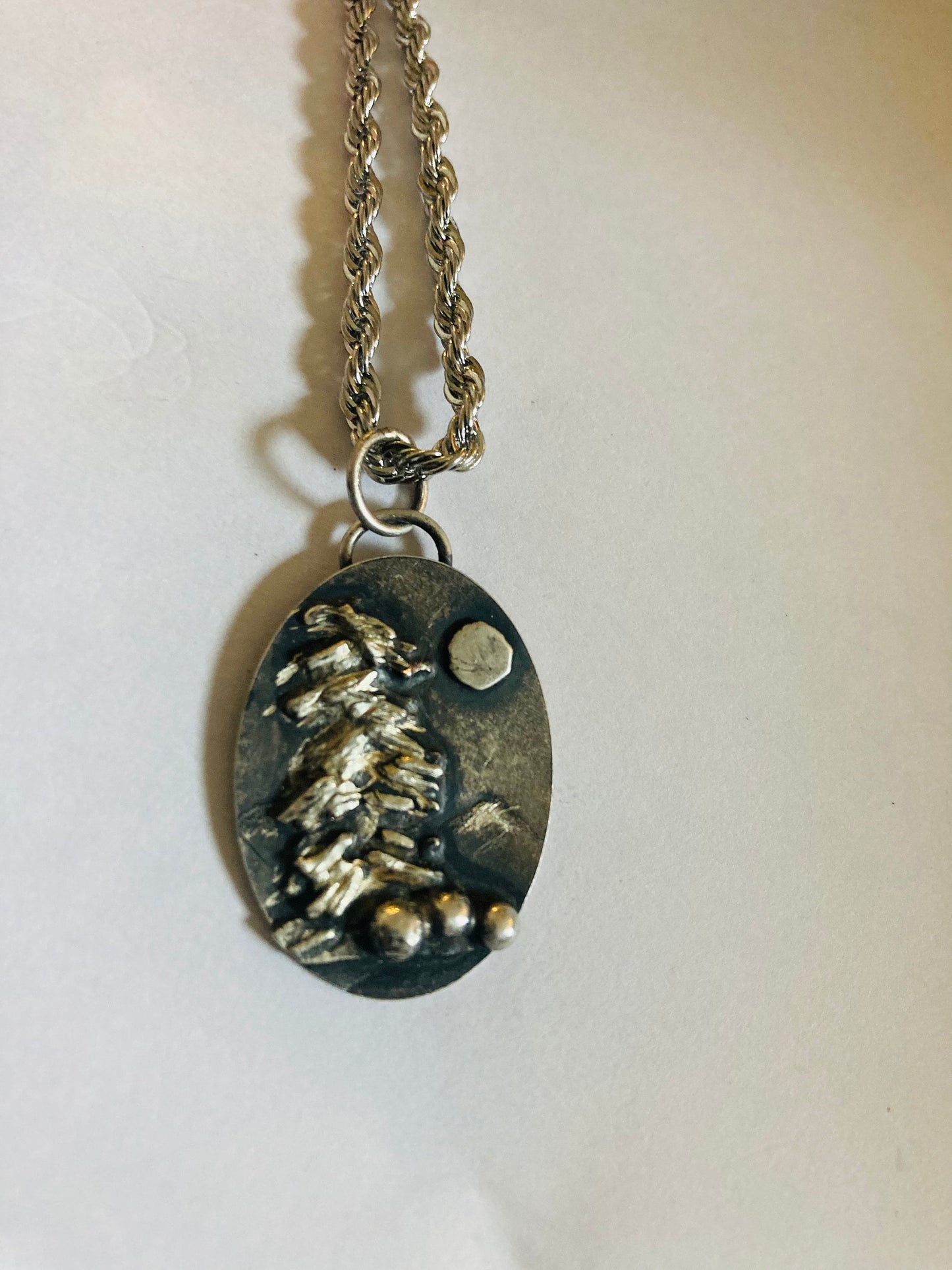 Under the moon, sterling silver necklace C
