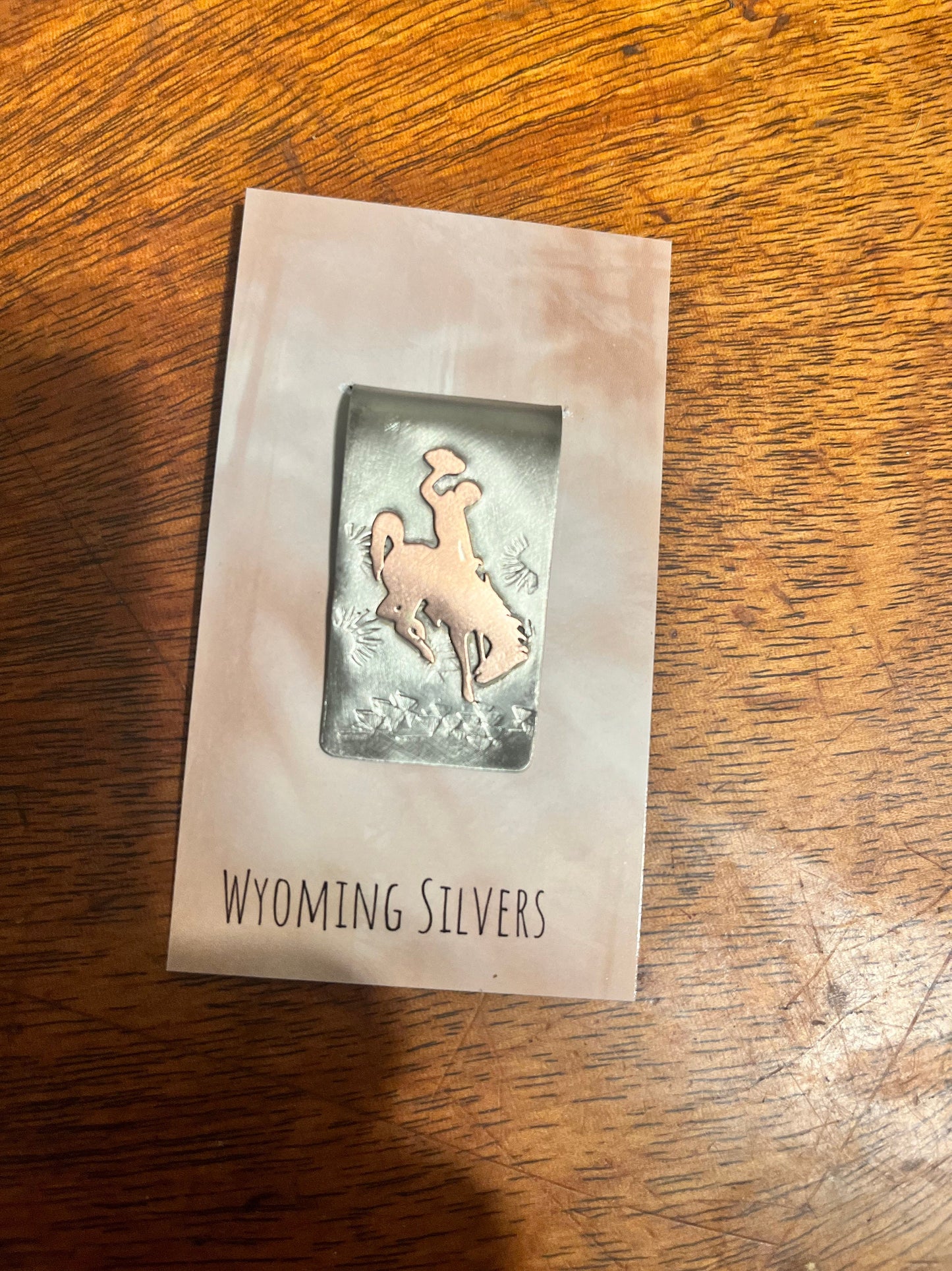 Licensed Wyoming Bucking Horse money clip