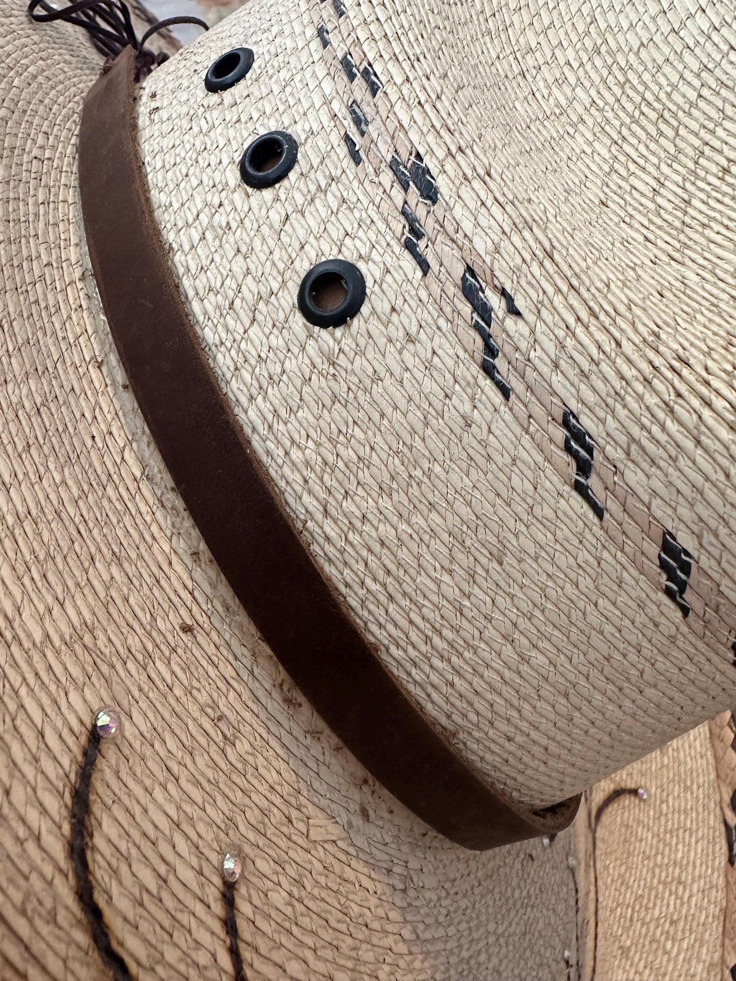 Distressed Leather hat band