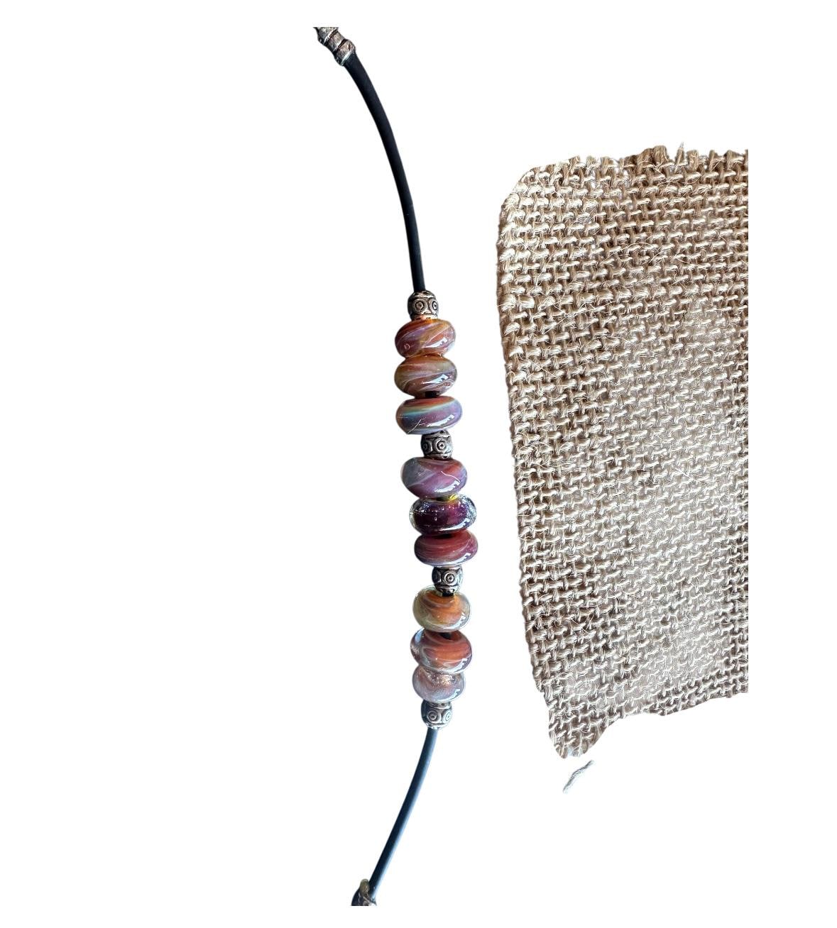 Artisan beaded Bracelet, boro bead bracelet. Lampwork bead bracelet, glass beads, handmade beads