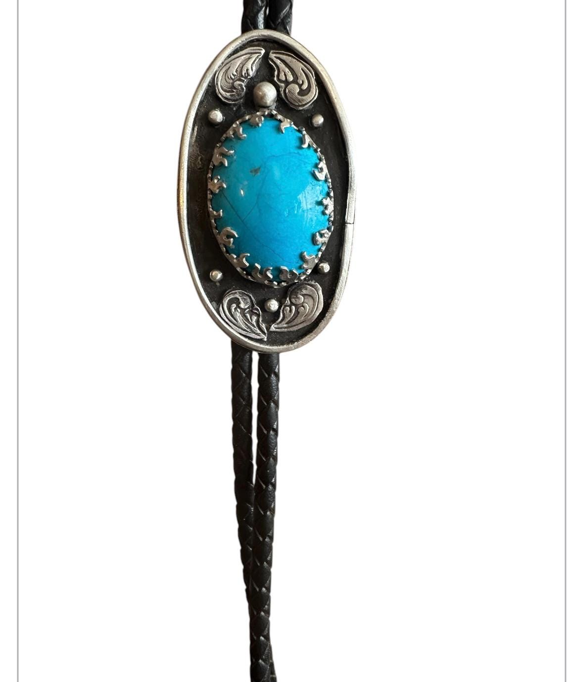 Turquoise bolo, turquoise and silver bolo, men’s necklace, gifts for him, western bolo, unusual men’s gifts, bolo tie