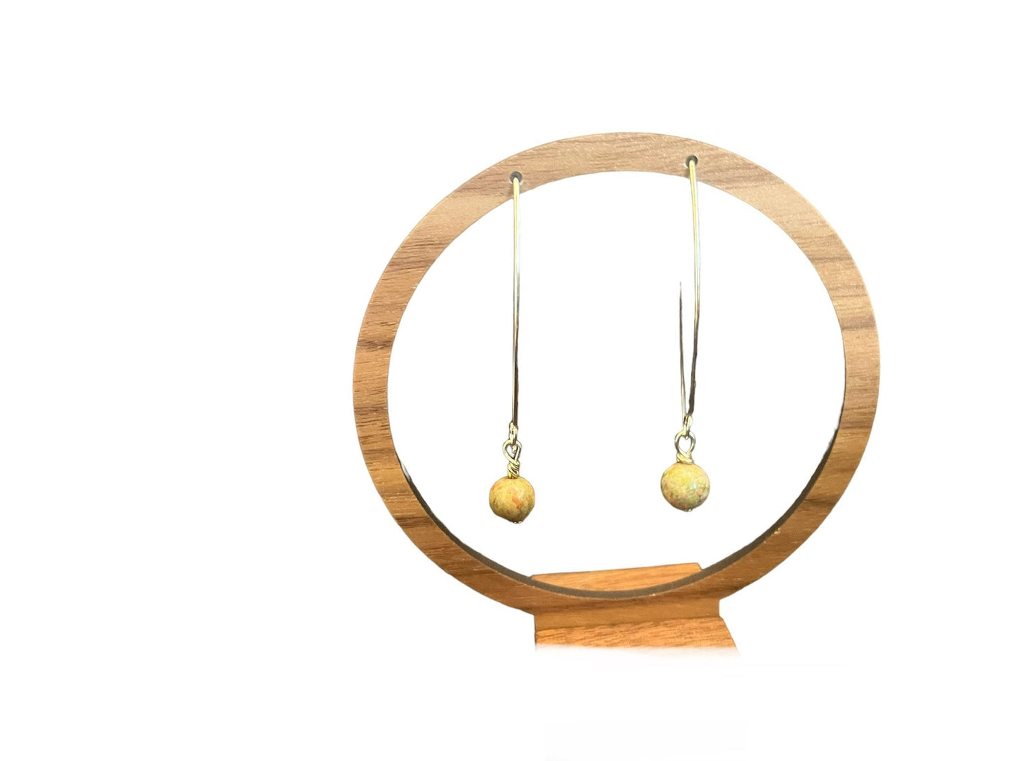 Long jasper artsy drop earrings