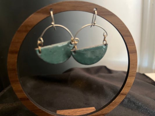 2-tone enameled art fair earrings