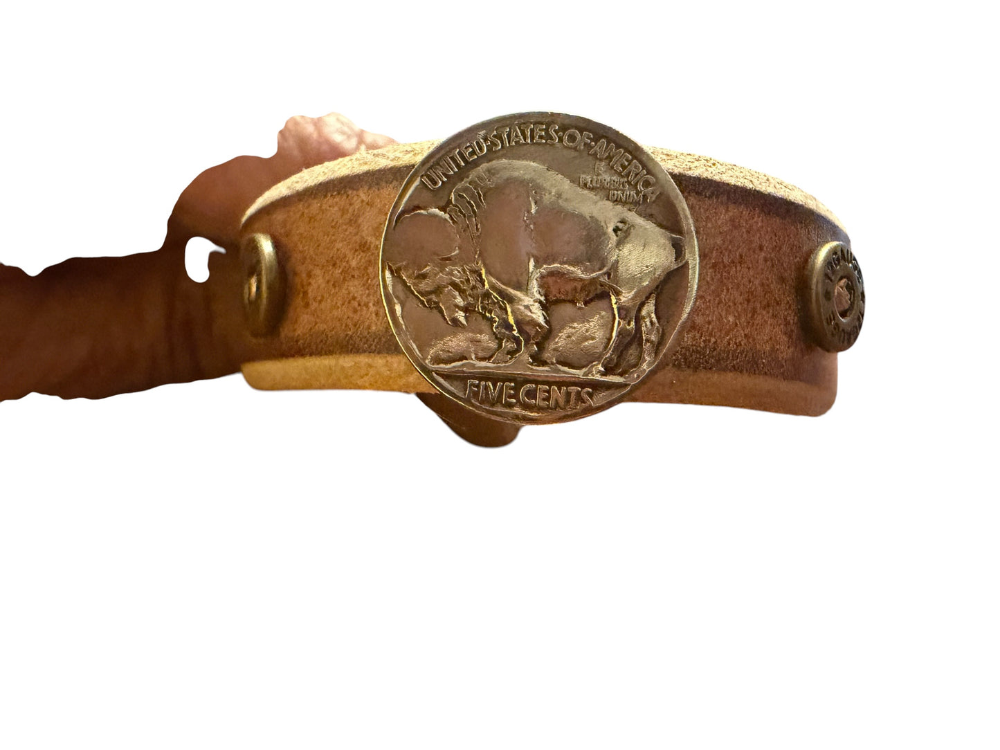 Buffalo nickel adjustable Leather Bracelet