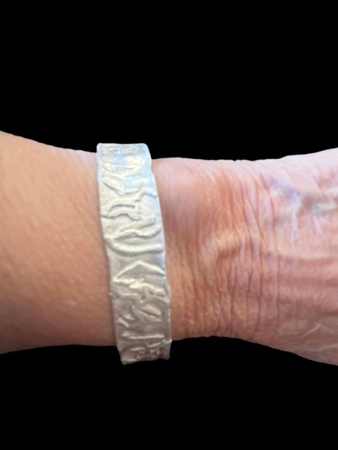 Leftovers fused silver cuff, artisan sterling cuff