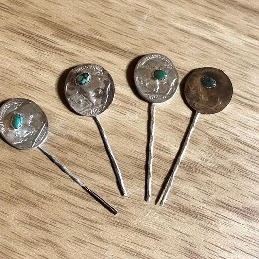 buffalo hat pick,  Buffalo nickel hat pin, cowboy toothpick